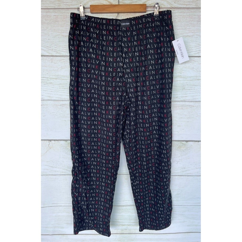 Calvin Klein Sleepewear Pants Mens Medium Black Fleece Lounge Sleep Pants New